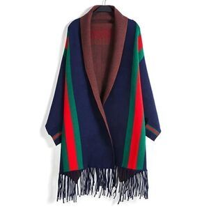 Navy Blue - Stylish Warm Cashmere/Shawl for women